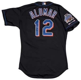 2002 Roberto Alomar Game Used and Signed New York Mets Black Jersey (PSA/DNA)